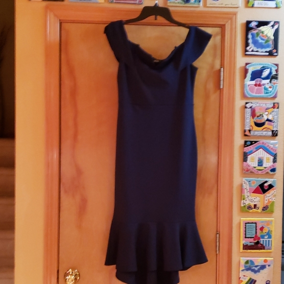 QUIZ Dresses & Skirts - QUIZ navy blue off shoulder midi dress 12